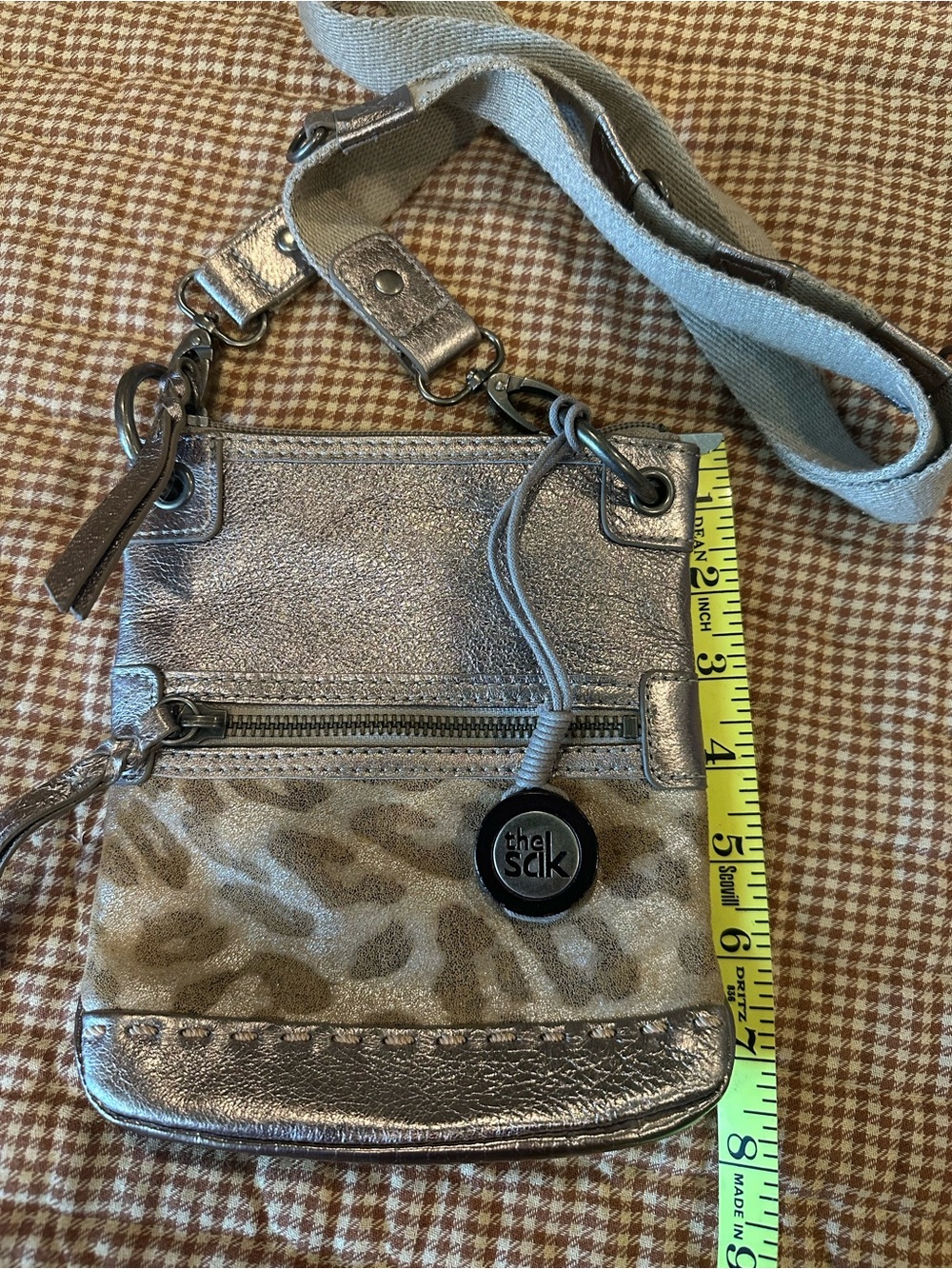 The Sak Metallic & Taupe Animal Print Crossbody Bag - Picture 2 of 7